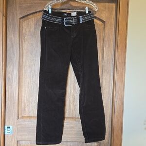 NWT Tribal Brown Corduroy Pants With Belt